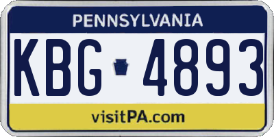 PA license plate KBG4893