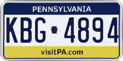PA license plate KBG4894