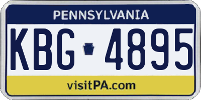 PA license plate KBG4895