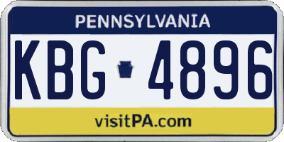 PA license plate KBG4896