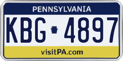 PA license plate KBG4897