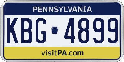 PA license plate KBG4899