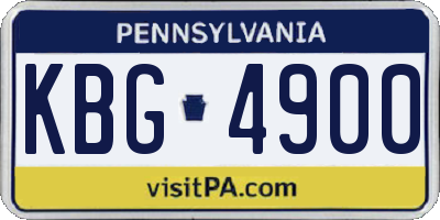 PA license plate KBG4900