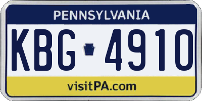 PA license plate KBG4910