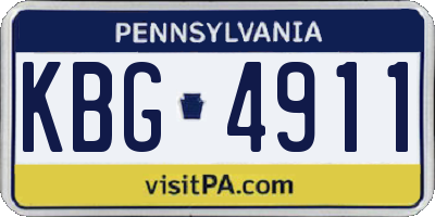 PA license plate KBG4911