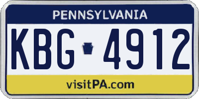 PA license plate KBG4912