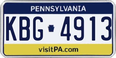 PA license plate KBG4913