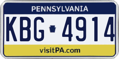 PA license plate KBG4914