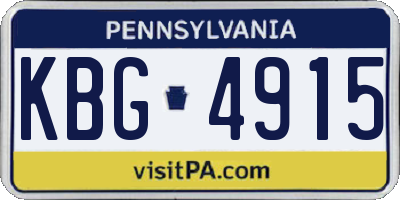 PA license plate KBG4915