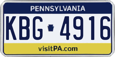 PA license plate KBG4916