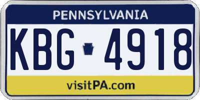PA license plate KBG4918