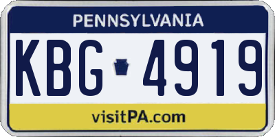 PA license plate KBG4919
