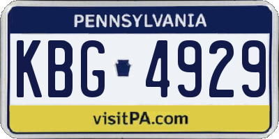 PA license plate KBG4929