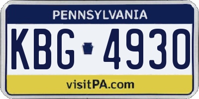 PA license plate KBG4930