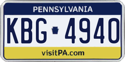 PA license plate KBG4940