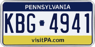 PA license plate KBG4941