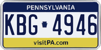PA license plate KBG4946