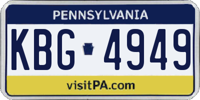 PA license plate KBG4949