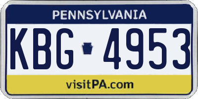 PA license plate KBG4953