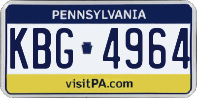 PA license plate KBG4964