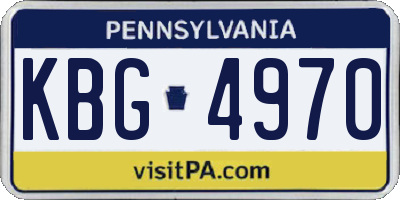 PA license plate KBG4970