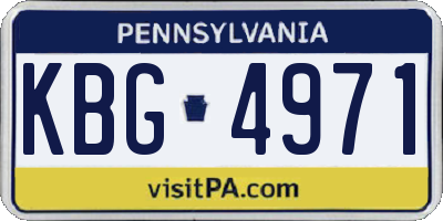 PA license plate KBG4971