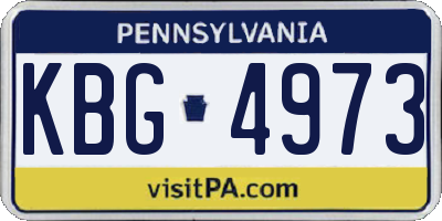 PA license plate KBG4973