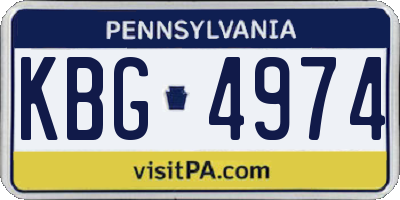 PA license plate KBG4974