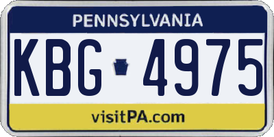 PA license plate KBG4975