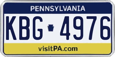 PA license plate KBG4976