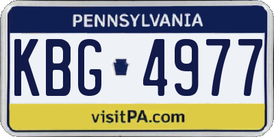 PA license plate KBG4977