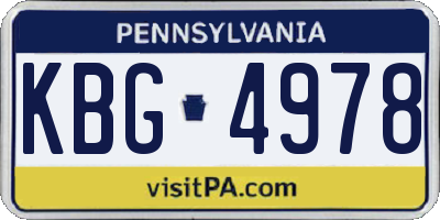 PA license plate KBG4978