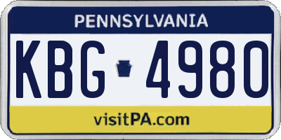 PA license plate KBG4980