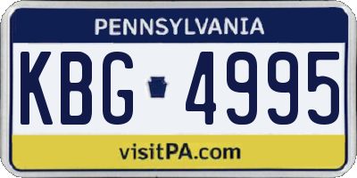 PA license plate KBG4995