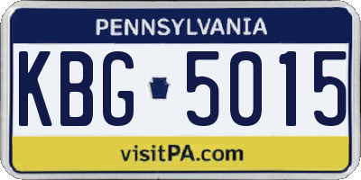 PA license plate KBG5015