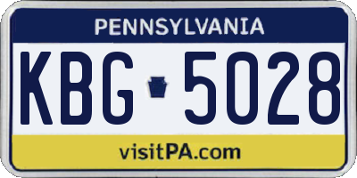 PA license plate KBG5028