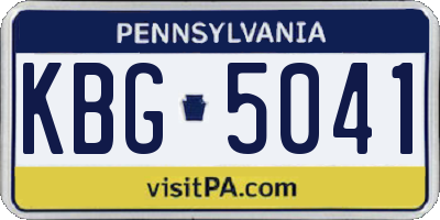 PA license plate KBG5041