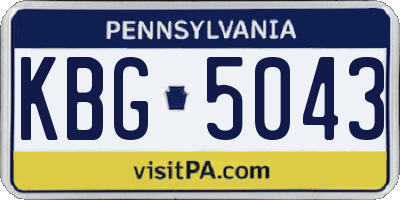 PA license plate KBG5043