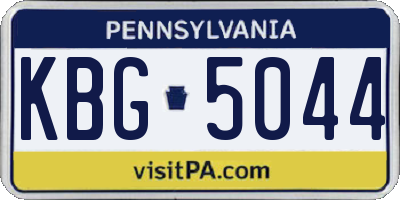 PA license plate KBG5044