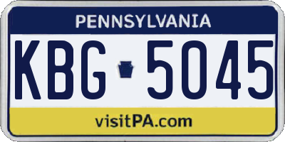 PA license plate KBG5045