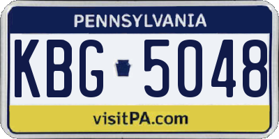 PA license plate KBG5048