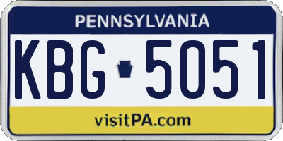 PA license plate KBG5051