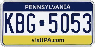 PA license plate KBG5053