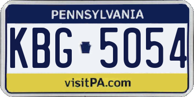 PA license plate KBG5054