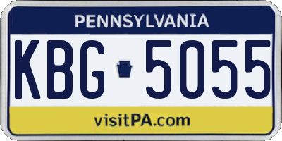 PA license plate KBG5055