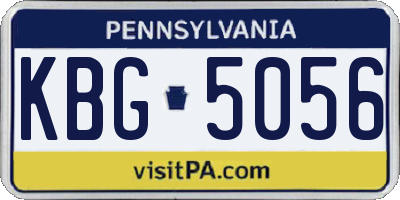 PA license plate KBG5056