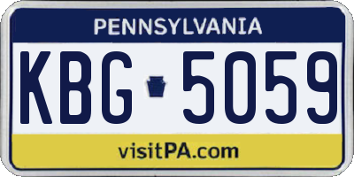 PA license plate KBG5059