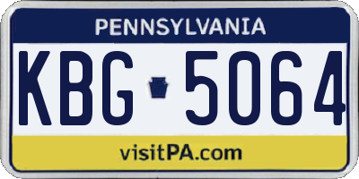 PA license plate KBG5064