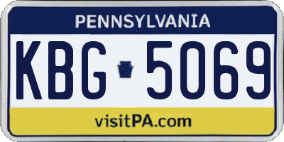 PA license plate KBG5069
