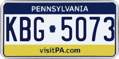 PA license plate KBG5073